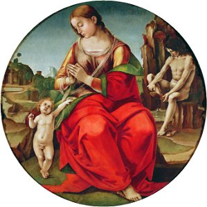 Luca Signorelli - Madonna col Bambino (Alte Pinakothek). Free illustration for personal and commercial use.