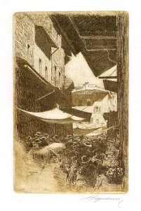 Telemaco Signorini acquaforte, via di Calimala, 1874