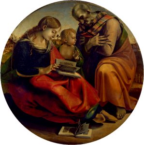Luca Signorelli - La Sacra Famiglia (Galleria degli Uffizi). Free illustration for personal and commercial use.