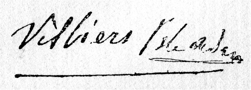 Signature Villiers de l'Isle-Adam