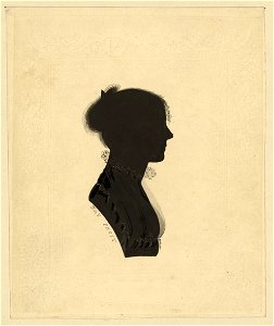 Silhouette of a woman wearing an Empire dress facing right LCCN2004661810