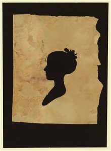 Silhouette of unidentified girl facing left, no. 1 LCCN2004662031. Free illustration for personal and commercial use.