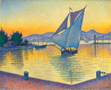 Le Port au soleil couchant, Opus 236 (Saint-Tropez) by Paul Signac, 1892