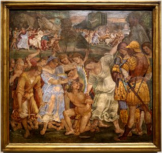 Luca signorelli, trionfo della casità con cupido disarmatoe legato, 1509 ca., dal palazzo del magnifico a siena, 01