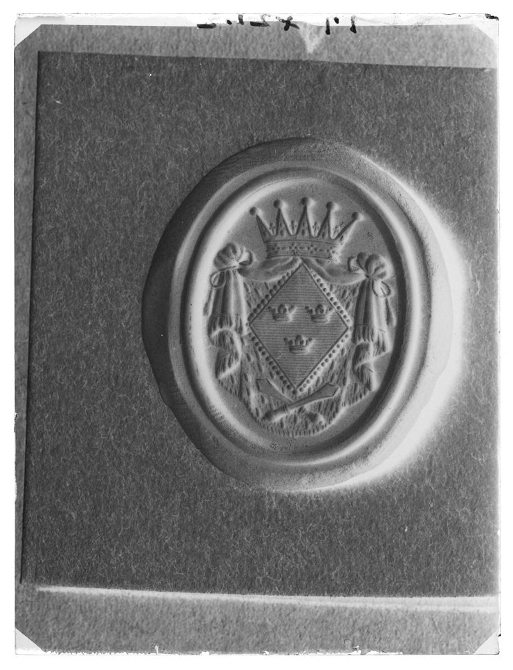 Signet för prinsessan Sofia Albertina av Sverige (1753-1829) som abedissa av Quedlingburg - Livrustkammaren - 28179-negative
