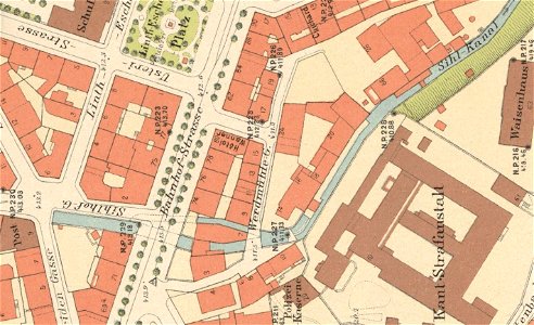 Sihlkanal Werdmühlegasse Stadtplan 1900
