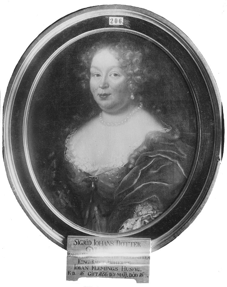 Sigrid Gyllenstierna af Lundholm, 1639-1700, g. m. 1. Fleming af Liebelitz 2. Hastfehr - Nationalmuseum - 14875