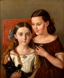 Sigrid and Anna Mazér, Nieces of the Artist (Carl Peter Mazer) - Nationalmuseum - 23916