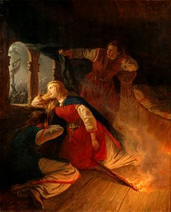 Signe Seeks Death in the Flames of Her Bower (Wilhelm Wallander) - Nationalmuseum - 21861