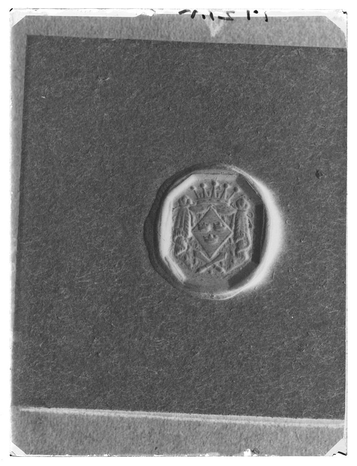 Signet för prinsessan Sofia Albertina av Sverige (1753-1829) abedissa av Quedlingburg, 1787-1803 - Livrustkammaren - 36740-negative