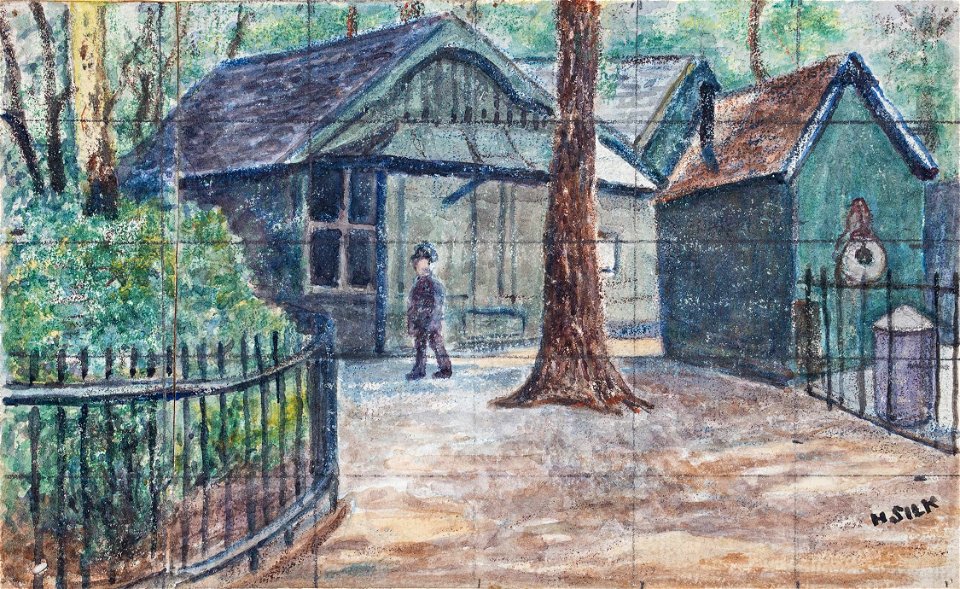 Silk-94435 - Victoria Park Boat Houses - Henry Silk - circa 1930