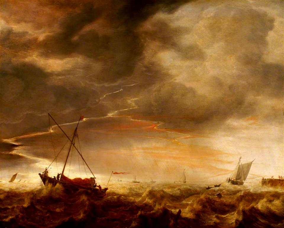 Simon de Vlieger (1601-1653) - Seascape, Storm at Sea - 485080 - National Trust