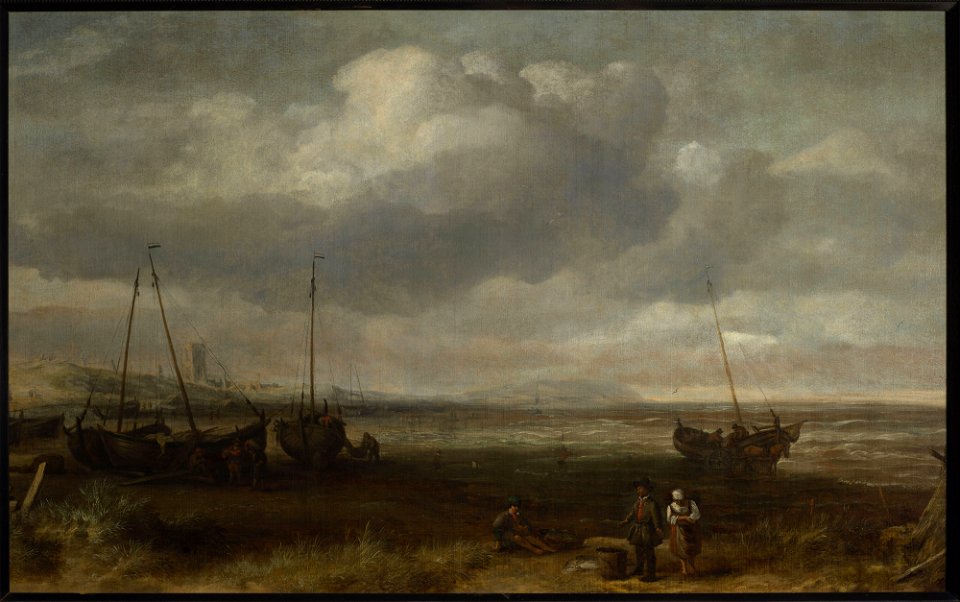 Simon de Vlieger - Seaside in Scheveningen with fishing boats - M.Ob.485 MNW - National Museum in Warsaw