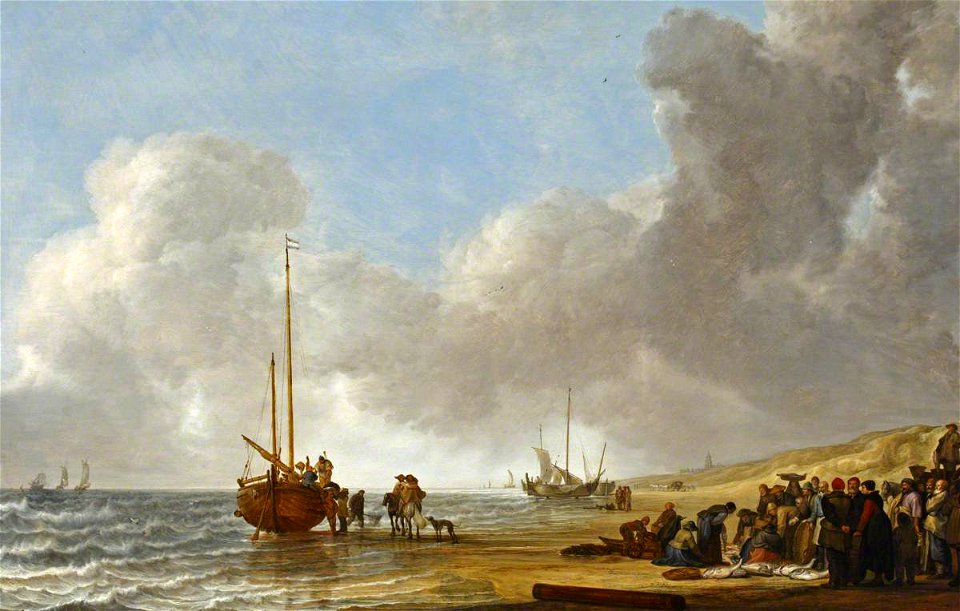 Simon de Vlieger (1601-1653) - The Beach at Scheveningen - BHC0774 - Royal Museums Greenwich