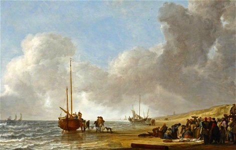 Simon de Vlieger (1601-1653) - The Beach at Scheveningen - BHC0774 - Royal Museums Greenwich