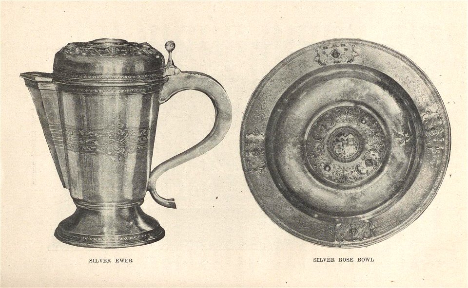 Silver Ewer, Silver Rose Bowl
