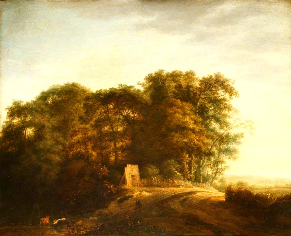 Simon de Vlieger (1601-1653) (attributed to) - A Landscape with a Clump of Trees by a Road - 1139907 - National Trust