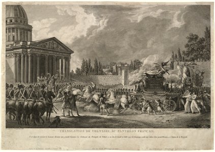 Simon Charles Miger, Translation de Voltaire au Panthéon Français, 1817. Free illustration for personal and commercial use.