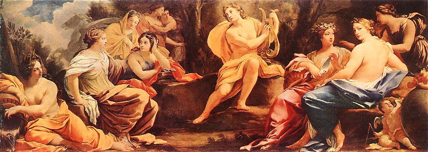 Simon Vouet - Parnassus or Apollo and the Muses - WGA25372. Free illustration for personal and commercial use.