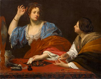 Simon Vouet, , Kunsthistorisches Museum Wien, Gemäldegalerie - Martha tadelt ihre eitle Schwester Maria Magdalena - GG 255 - Kunsthistorisches Museum
