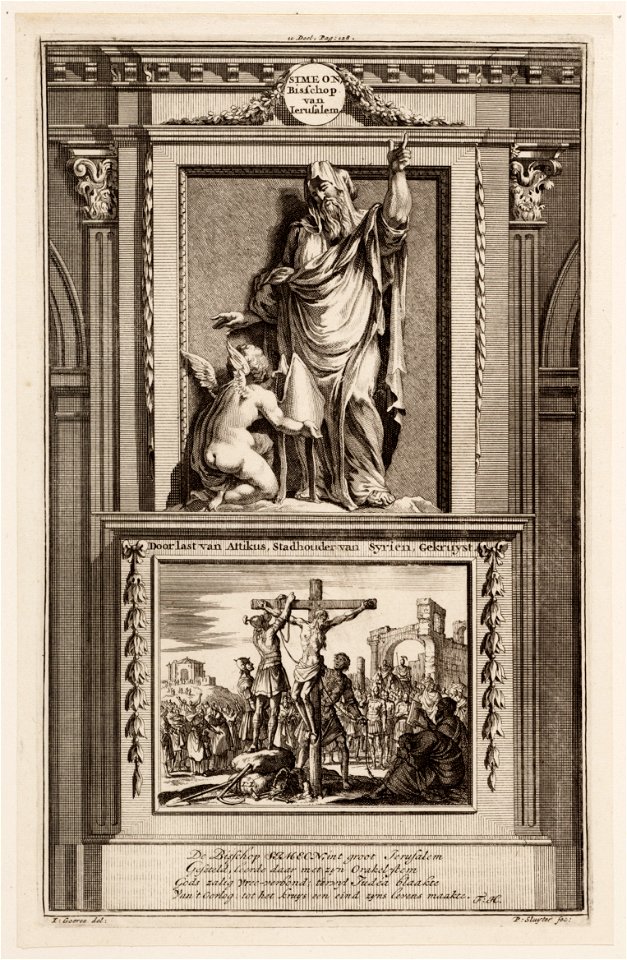 Simeon, bisschop van Ierusalem, door last van Attikus, stadhouder van Syrien, gekruyst, objectnr A 47723