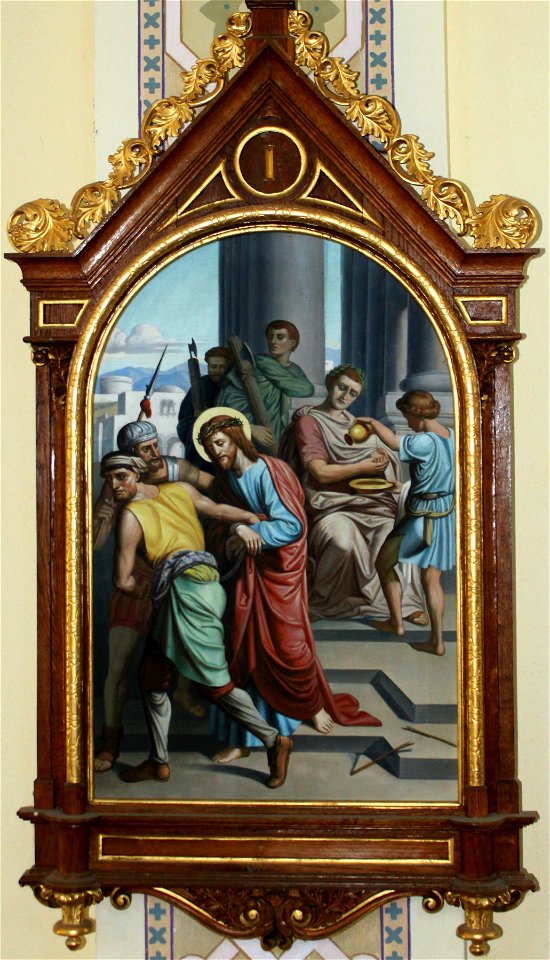Simon Ogrin - Križev pot, 1. postaja (Hrovača)