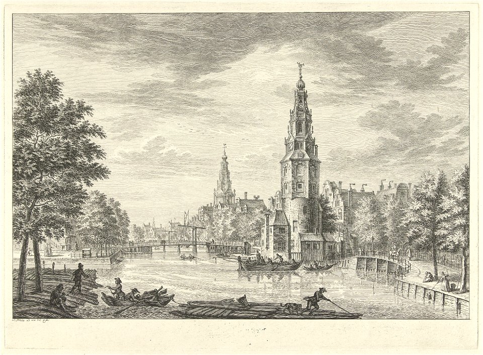 Simon Fokke - Gezicht op de Montelbaanstoren