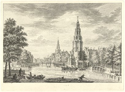 Simon Fokke - Gezicht op de Montelbaanstoren