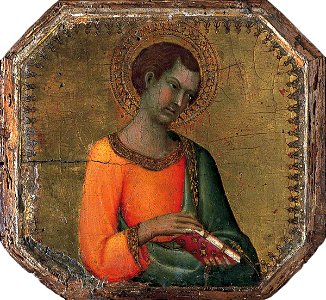 Simone Martini (c.1284-1344) - A Saint Holding a Book - 1959P37 - Birmingham Museums Trust
