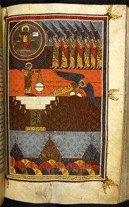 Silos Apocalypse - BL Add MS 11695 f. 126 - Seven angels with trumpets