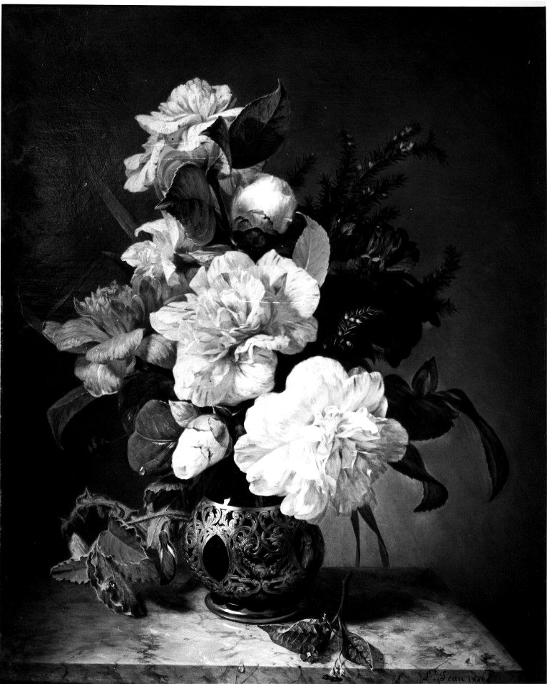 Simon Saint-Jean - Een vaas met camelia's en andere bloemen - SA 1315 - Amsterdam Museum