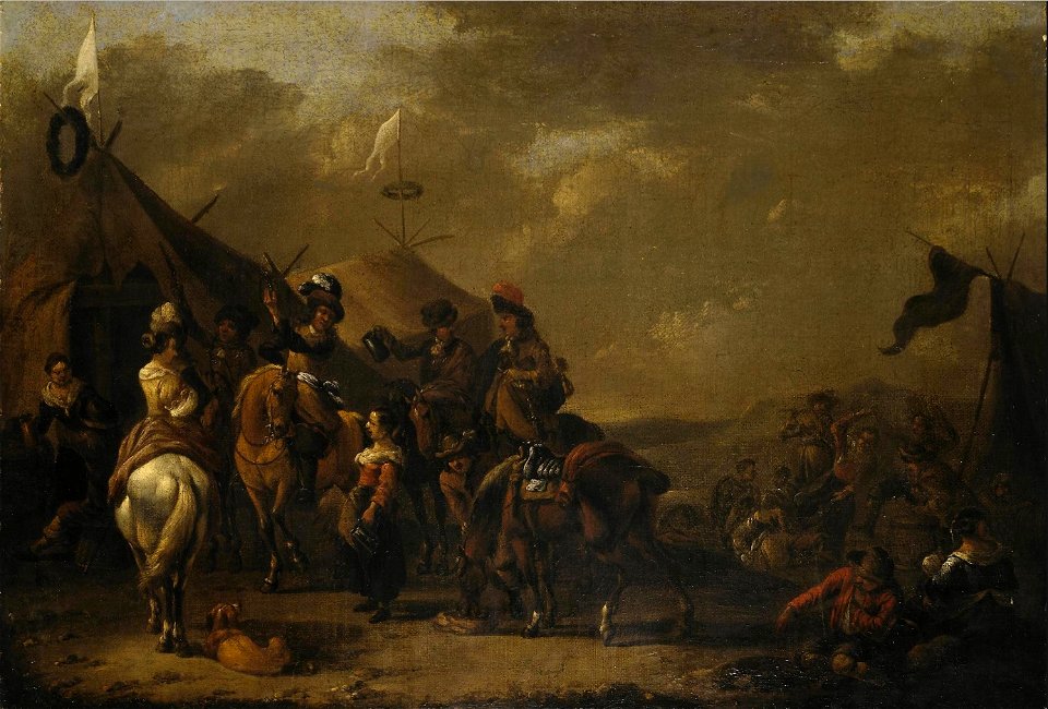 Simon Johannes van Douw - Hunters at Rest