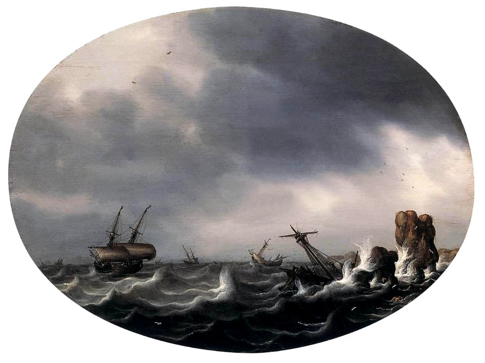 Simon de Vlieger - Stormy Sea - WGA25259