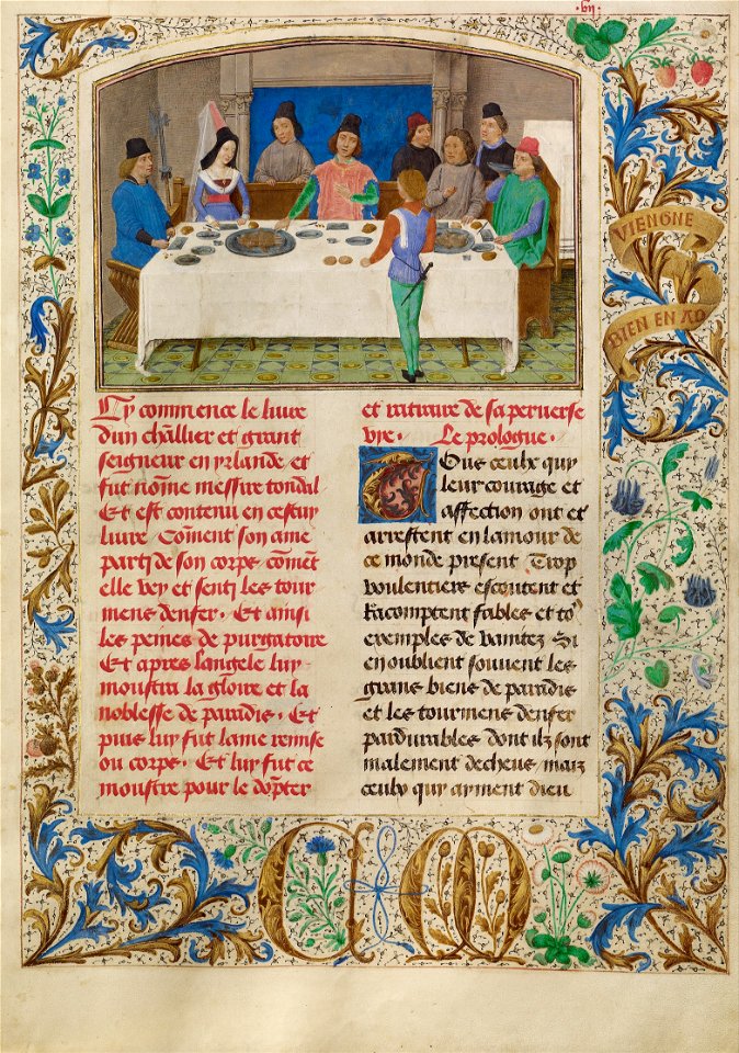 Simon Marmion (Flemish, active 1450 - 1489) - Tondal Suffers a Seizure at Dinner - Google Art Project