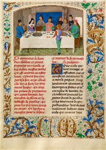 Simon Marmion (Flemish, active 1450 - 1489) - Tondal Suffers a Seizure at Dinner - Google Art Project