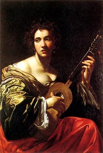 Simon Vouet - Woman Playing the Guitar - WGA25355
