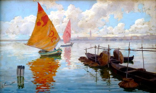 Enrique Simonet - Marina veneciana 6MB. Free illustration for personal and commercial use.