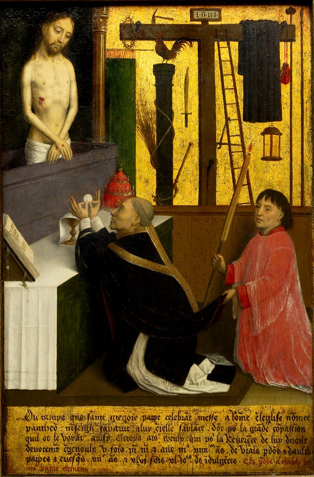 Simon Marmion - The Mass of St. Gregory - Google Art Project