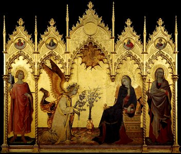 Simone Martini - The Annunciation and Two Saints - WGA21438. Free illustration for personal and commercial use.