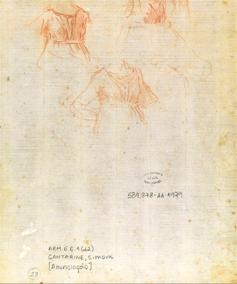 Simone Cantarini - Anunciação (2), verso