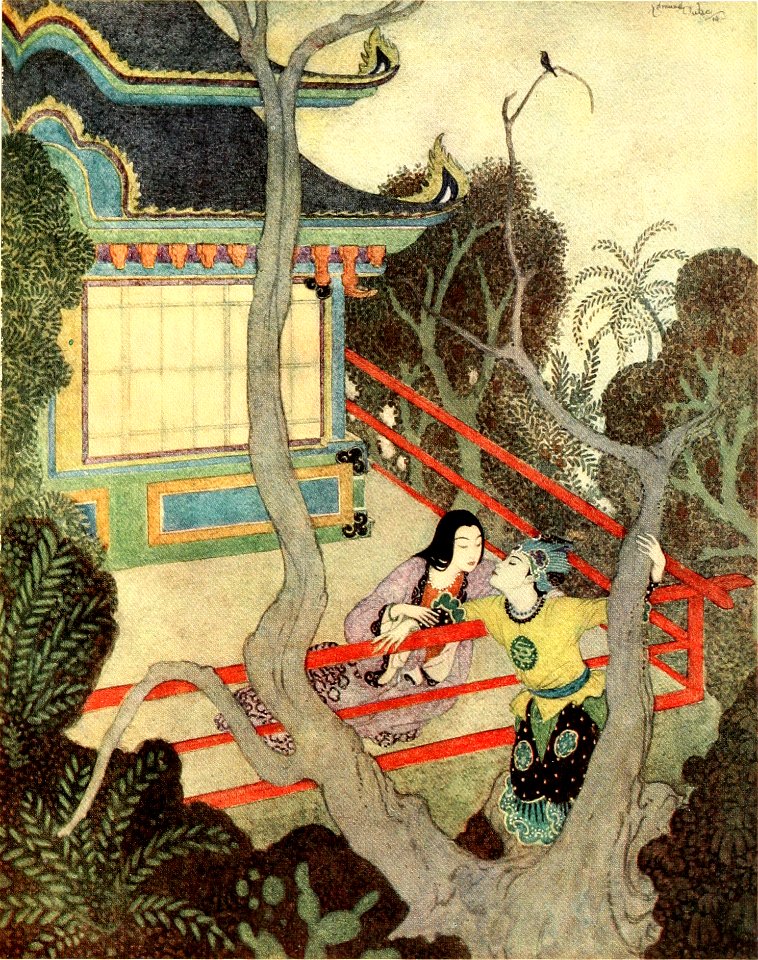 Sinbad the sailor & other stories from the Arabian nights - Dulac color plate facing page 128