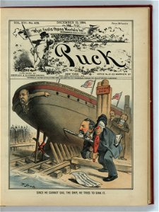 Since he cannot sail the ship, he tries to sink it - F. Graetz. LCCN2012645152