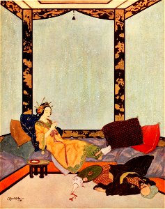 Sinbad the sailor & other stories from the Arabian nights - Dulac color plate facing page 136