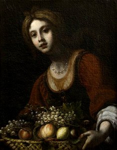 Simone Pignoni (1611-1698) (after) - A Young Woman with a Basket of Fruit (after Salome with the Head of John the Baptist) - 414236 - National Trust