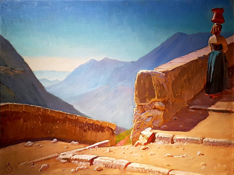 Knud Sinding - Trappen til Porta Flora i Civita d'Antino - 1911