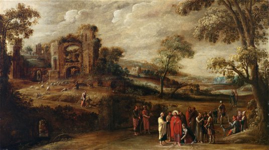 Simon Jordaens (circle) Christus heilt die blutflüssige Frau