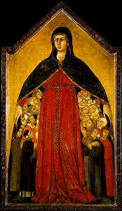 Simone Martini and Lippo Memmi. Madonna della Misericordia. 1308-10. Pinacoteca. Siena