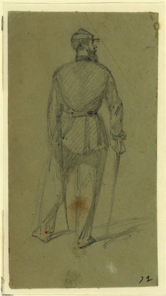 Single figure in uniform, seen from the rear LCCN2004660038, Alfred Waud, 1860