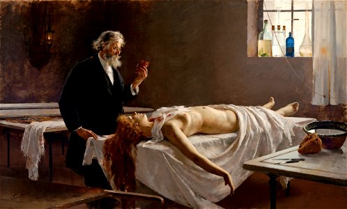 Enrique Simonet - La autopsia 1890. Free illustration for personal and commercial use.