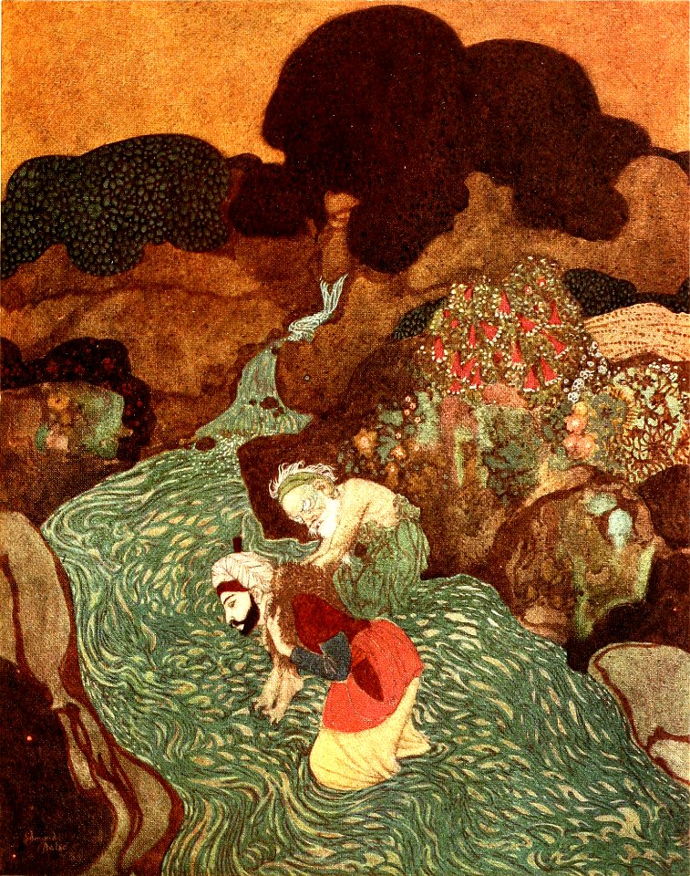 Sinbad the sailor & other stories from the Arabian nights - Dulac color plate facing page 048